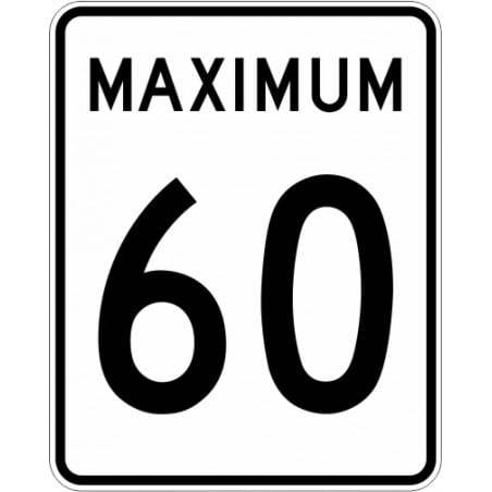 Panneau de limite de vitesse Maximum : 60 km/h 