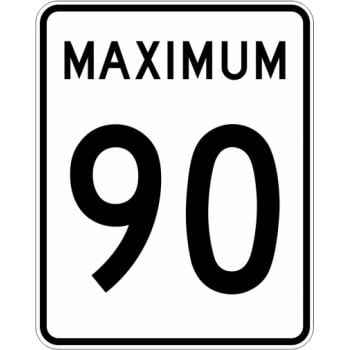 Panneau de limite de vitesse Maximum : 90 km/h