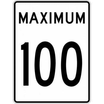 Panneau de limite de vitesse Maximum : 100 km/h