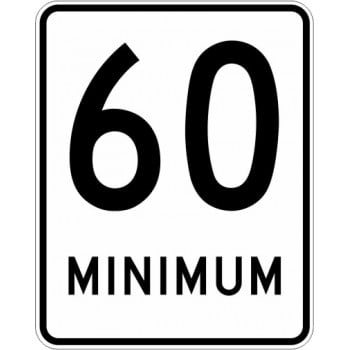 Panneau de limite de vitesse minimum : 60 km/h