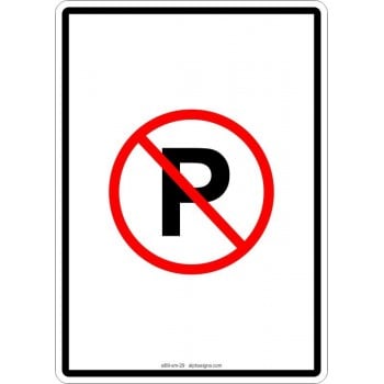 Affiche de stationnement bilingue avec TEXTE en haut et bas PERSONNALISABLE: stationnement interdit
