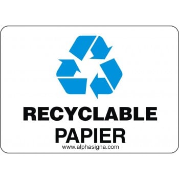 Affiche de sécurité: RECYCLAGE Recyclable papier - version bleu