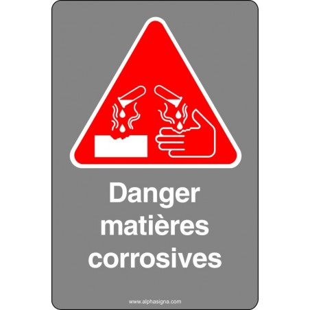 Affiche de sécurité aux normes CSA: Danger matières corrosives
