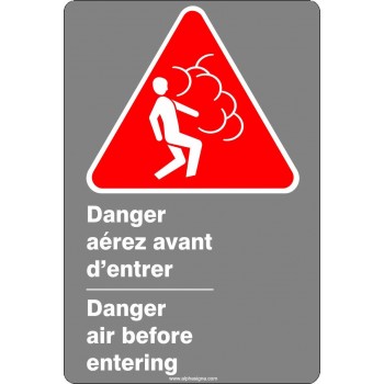 Affiche de sécurité aux normes CSA bilingue: Danger aérez avant d'entrer
