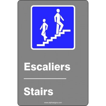 Affiche de sécurité aux normes CSA bilingue: Escaliers