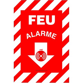 Affiche de sécurité-incendie, plat, avec contour ligné: Alarme