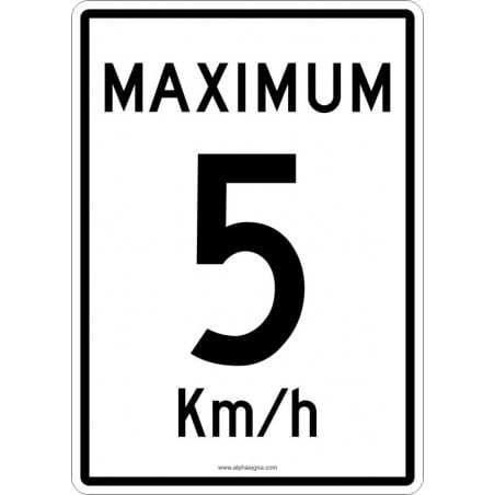 Affiche de sécurité: 5 km/h - pour cour commerciale et industrielle