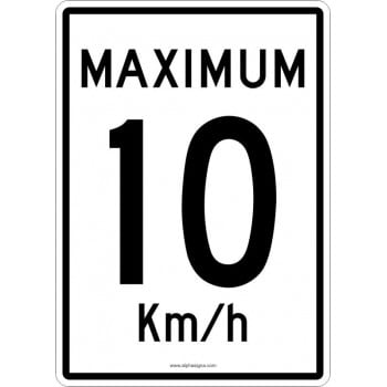 Affiche de sécurité: 10 km/h - pour cour commerciale et industrielle