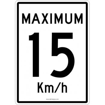 Affiche de sécurité: 15 km/h - pour cour commerciale et industrielle