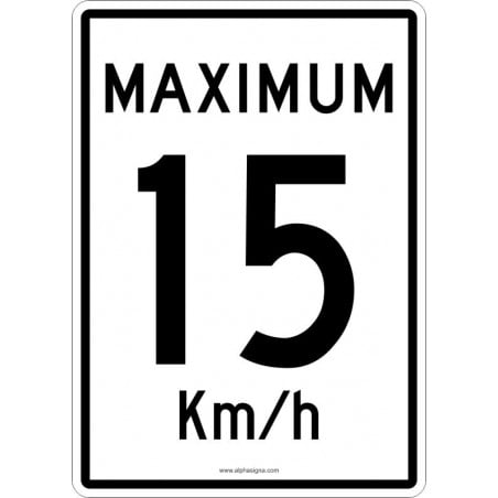 Affiche de sécurité: 15 km/h - pour cour commerciale et industrielle