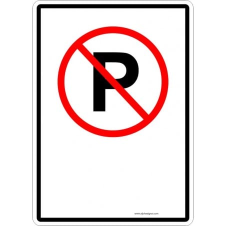Affiche de stationnement avec TEXTE en bas PERSONNALISABLE: stationnement interdit