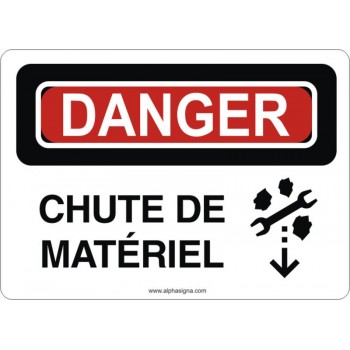 Affiche de sécurité: DANGER Chute de matériel