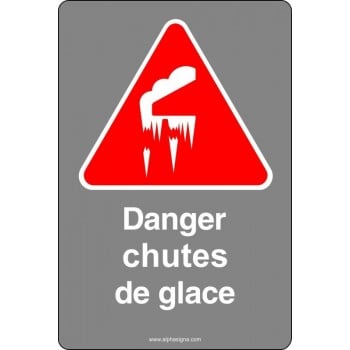 Affiche de sécurité aux normes CSA: Danger chutes de glace