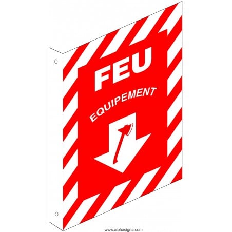 Affiche de sécurité pour sécurité-incendie: Équipement perpendiculaire (en forme de L)