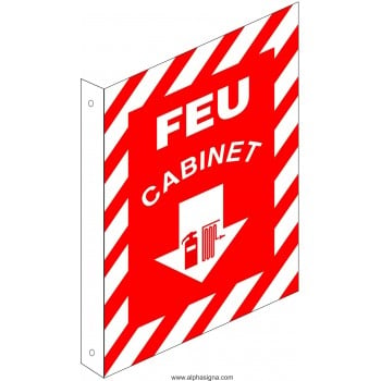 Affiche de sécurité pour sécurité-incendie: Cabinet perpendiculaire (en forme de L)