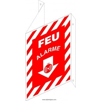 Affiche de sécurité-incendie: Alarme (en forme de V) (type 3D)