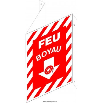 Affiche de sécurité-incendie: Boyau (en forme de V) (type 3D)
