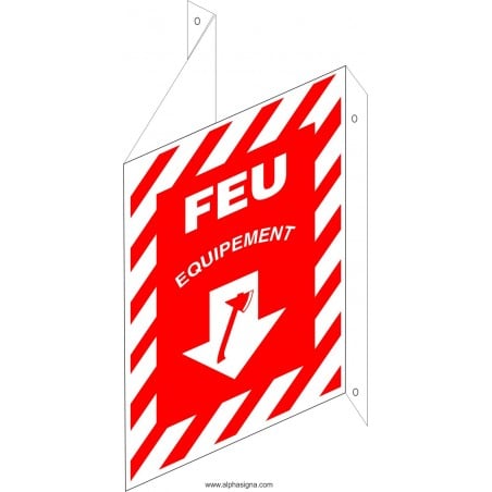 Affiche de sécurité-incendie: Équipement (en forme de V) (type 3D)