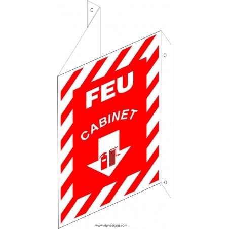 Affiche de sécurité-incendie: Cabinet (en forme de V) (type 3D)