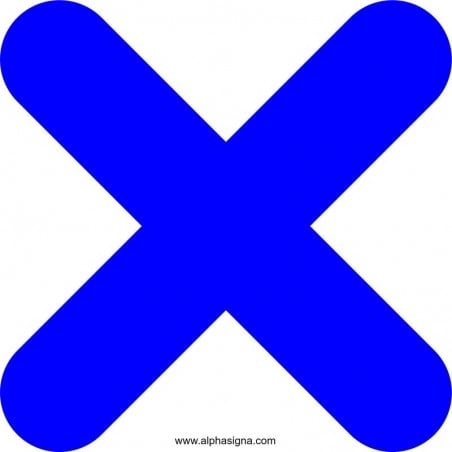 Autocollant de sécurité pour plancher commercial et industriel - forme de X - bleu