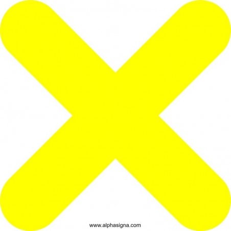 Autocollant de sécurité pour plancher commercial et industriel - forme de X - jaune
