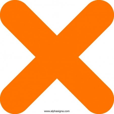 Autocollant de sécurité pour plancher commercial et industriel - forme de X - orange