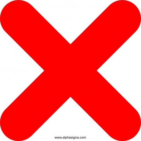 Autocollant de sécurité pour plancher commercial et industriel - forme de X - rouge
