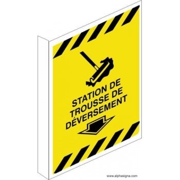 Affiche de sécurité pour station de trousse de déversement (en forme de L)