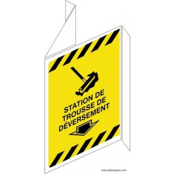 Affiche de sécurité pour station de trousse de déversement (en forme de V)