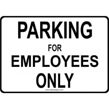 Affiche de stationnement anglophone: Parking for employees only