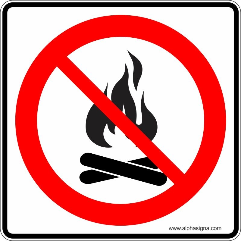 Panneau Tous feux interdits - Feux de plein air interdits - Nature