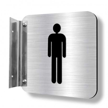 Affiche signalétique de corridor (fixation simple) : Toilettes homme