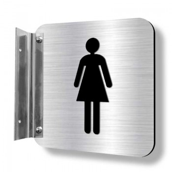 Affiche signalétique de corridor (fixation simple) : Toilettes femme