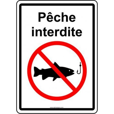 Affiche pour plein air - pêche interdite