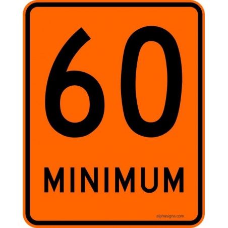 Panneau de prescription de limite de vitesse minimum : 60 km/h : p-070-1-60    
