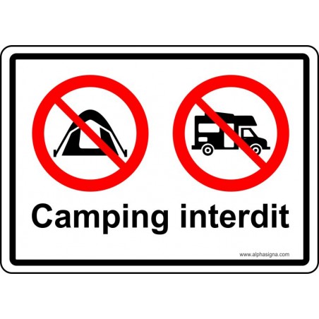 Affiche pour plein air - Camping interdit