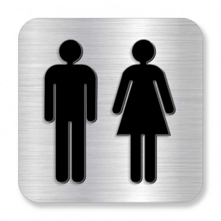 Plaque de porte ou murale avec pictogramme en relief 3D: Homme / femme