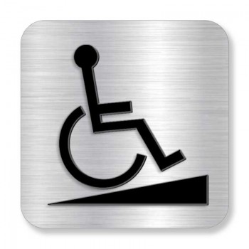 Plaque de porte ou murale avec pictogramme en relief 3D: Rampe pour handicapés