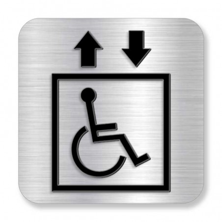 Plaque de porte ou murale avec pictogramme en relief 3D: Ascenseur pour handicapés