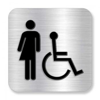 Affiche de signalétique intérieure pictogramme: Toilette non genrée / mixte / non binaire