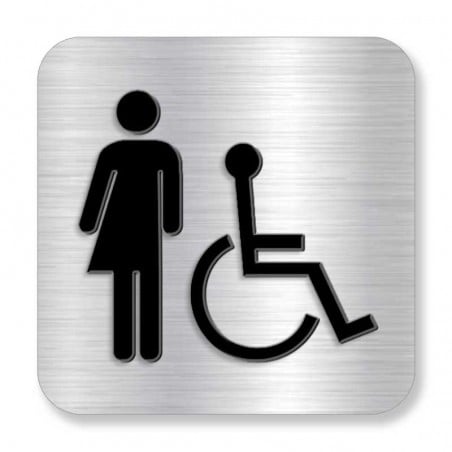 Plaque de porte ou murale avec pictogramme en relief 3D: Toilette non genrée / mixte / non binaire