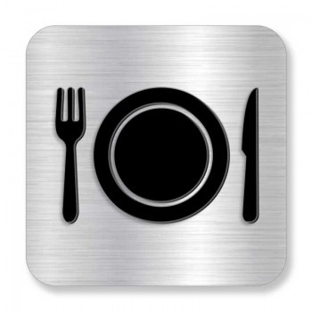 Plaque de porte ou murale avec pictogramme en relief 3D: Salle à dîner