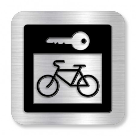 Plaque de porte ou murale avec pictogramme en relief 3D: Cabanon à vélo