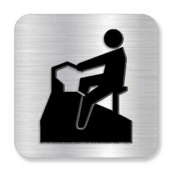 Plaque de porte ou murale avec pictogramme en relief 3D: Salle d'exercices