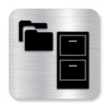 Plaque de porte ou murale avec pictogramme en relief 3D: Salle de dossiers