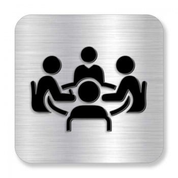 Plaque de porte ou murale avec pictogramme en relief 3D: Salle à manger ou de réunion