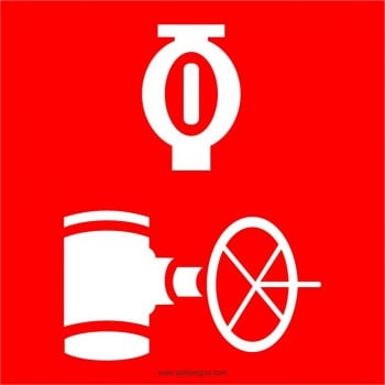 Affiche de sécurité-incendie: Vanne de contrôle des gicleurs automatiques