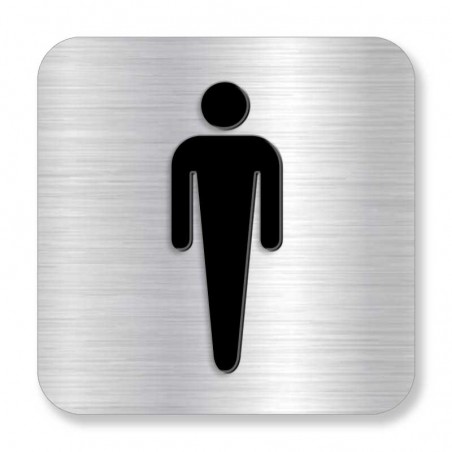 Plaque de porte ou murale avec pictogramme en relief 3D: Hommes - version uni jambe