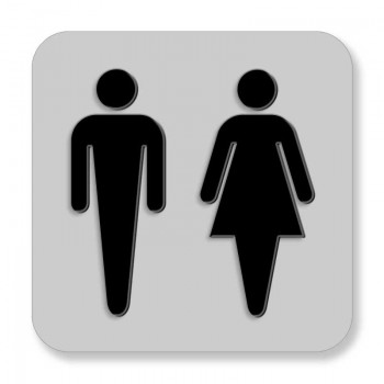 Affiche de signalétique intérieure pictogramme: Homme / femme - version uni jambe