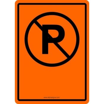 Affiche de stationnement pour travaux: pictogramme Stationnement interdit